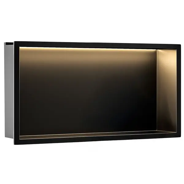 RAFT BAIE INCASTRAT PERETE LED 30x60 black