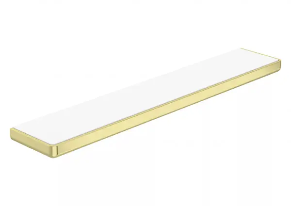 Raft baie Roca Tempo A817027VA0, montare pe perete, 600 x 110 mm, metal/sticla, mat, Alama