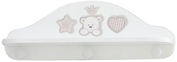 Raft cu suporturi pentru haine Italbaby - Baby Re, Dove Grey