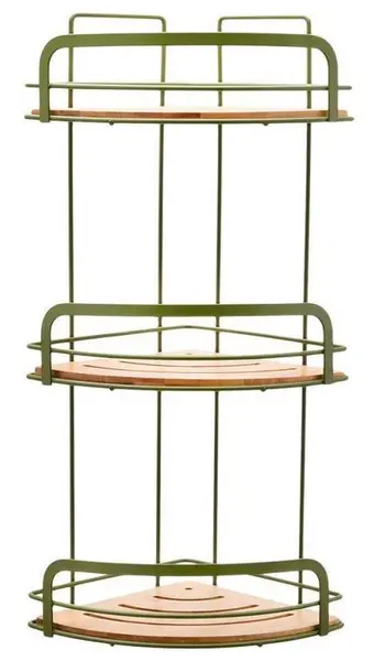 Raft de colț Estia - Olive, 3 nivele, verde