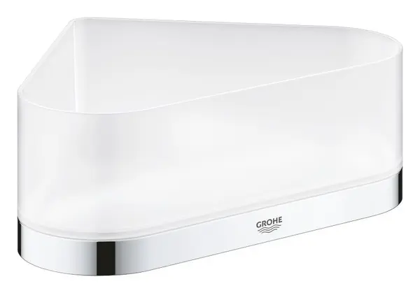 Raft de colt Grohe Selection 41038000, montare pe perete, fixare ascunsa, ABS/Metal, Crom