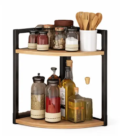 Raft de colt pentru bucatarie cu 2 niveluri metal design modern 42×30×58