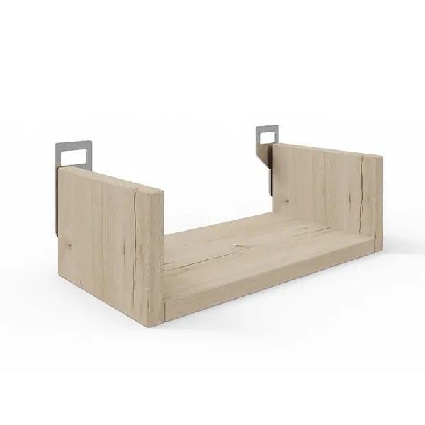 Raft de perete cu spatiu de depozitare, Derva, Lemn, Alb, 30x15x10 cm