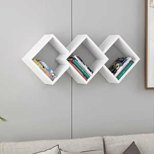 Raft de perete Galaxy Wall Shelf, Gri, 102x42x20 cm