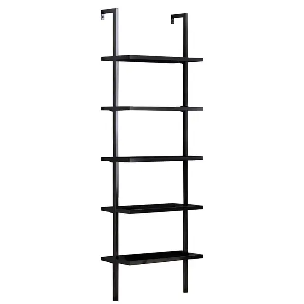 Raft de perete Harris, neagra, 70x22x200 cm