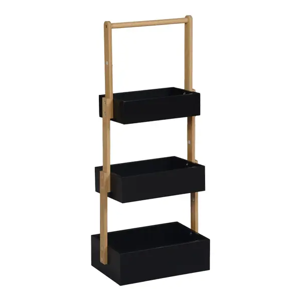 Raft de podea, Arvy, Negru, 32x20x75.5 cm