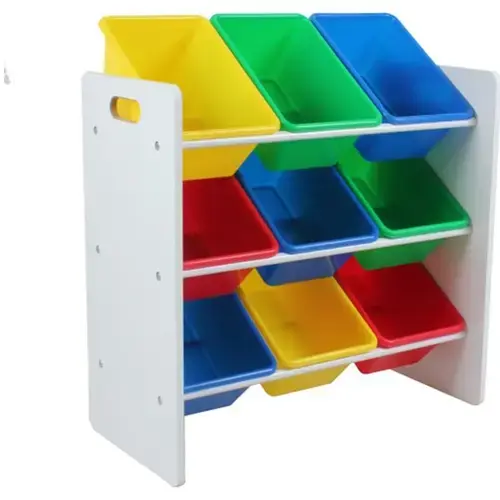 Raft depozitare jucarii cu 9 cosuri multicolore, U-Grow
