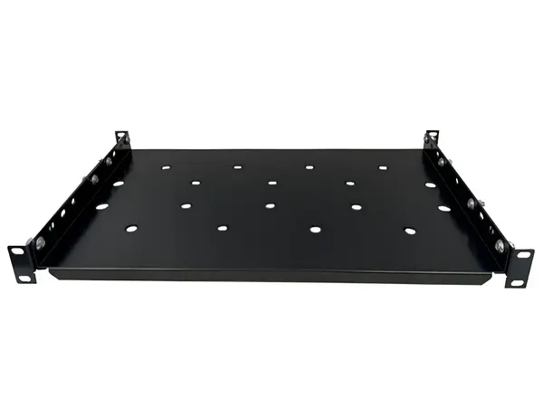 Raft fix 1U, pentru rack 19, adancime 450 mm, negru, EcoXcab-450F.9004
