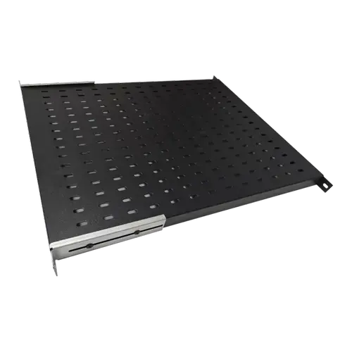 Raft fix DECKRO cu prindere reglabila 19'' 1U, 770mm, universal, fixare fata si spate, pentru rack cu adancime 1000mm, sarcina 50kg (Negru)