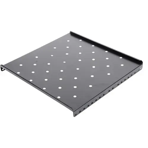 Raft fix SPACER 1U pentru rack 19″, adancime 475mm, pentru cabinet de 800mm, sarcina maxima 60Kg, vopsea antistatic, otel 1.2mm (Negru)