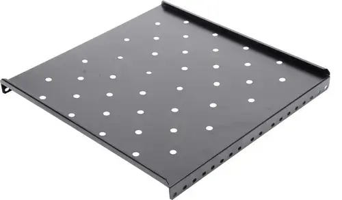 Raft fix Spacer SPSF-1U650H-BK-03, 1U, pentru rack 19inch, adancime 650mm, compatibil cabinet de 1000mm, vopsea antistatic, otel 1.2mm (Negru)