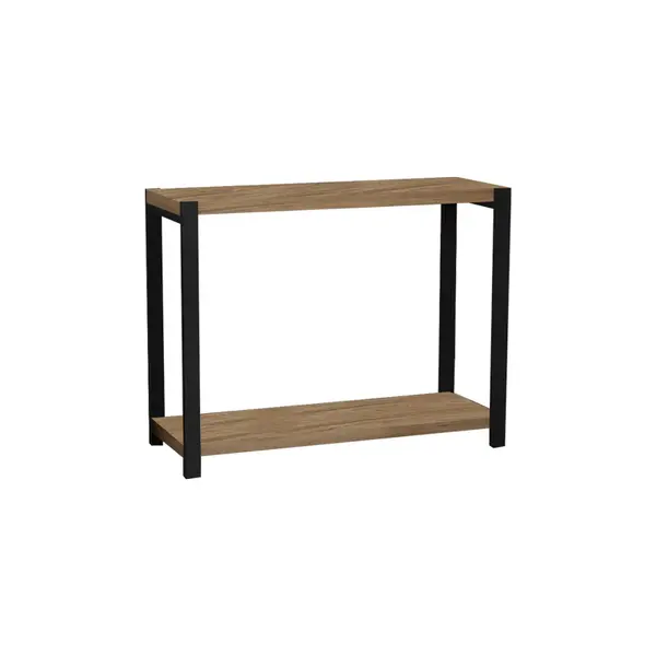 Raft Masa Lerf stejar-metal, negru, 45x17x35 cm