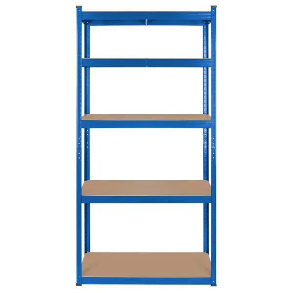 Raft metalic cu 5 polite MDF reglabile, 750 kg capacitate totala, 180x90x40 cm, albastru, Rebel RB-1251BL