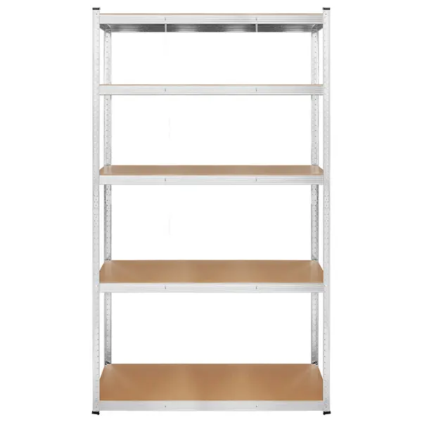 Raft metalic depozitare, 5 polite MDF reglabile, 205 cm inlatime, 150 kg/polita, alb - Rebel RB-1252