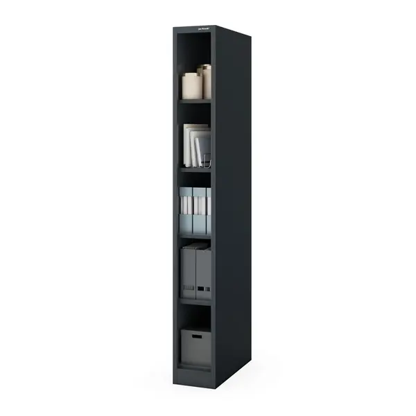 Raft metalic ingust, de arhivare pentru documente antracit: TIM 250 x 1950 x 600 mm Raft metalic îngust de arhivare pentru documente, antracit, 250x1950x600 mm: TIM