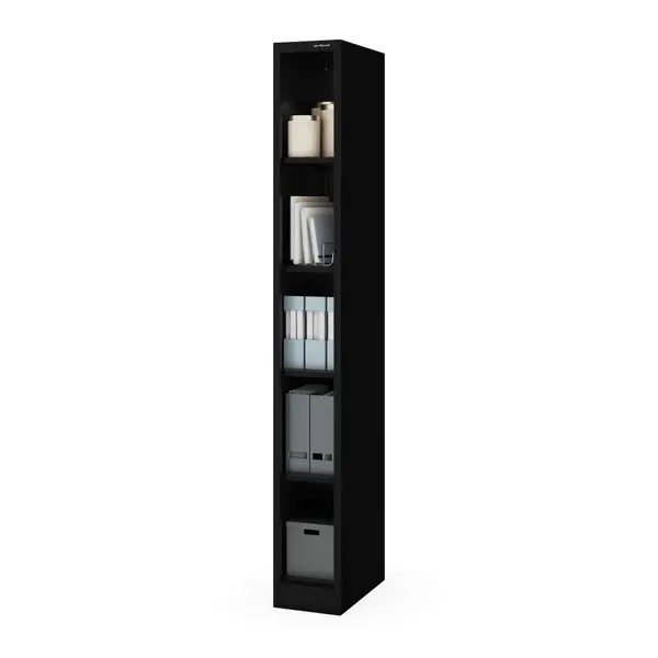 Raft metalic ingust, de arhivare pentru documente negru: TIM 250 x 1950 x 450 mm Raft metalic îngust de arhivare pentru documente, negru, 250x1950x450 mm: TIM