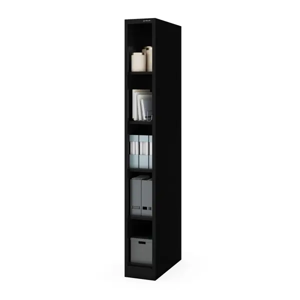 Raft metalic ingust, de arhivare pentru documente negru: TIM 250 x 1950 x 600 mm Raft metalic îngust de arhivare pentru documente, negru, 250x1950x600 mm: TIM