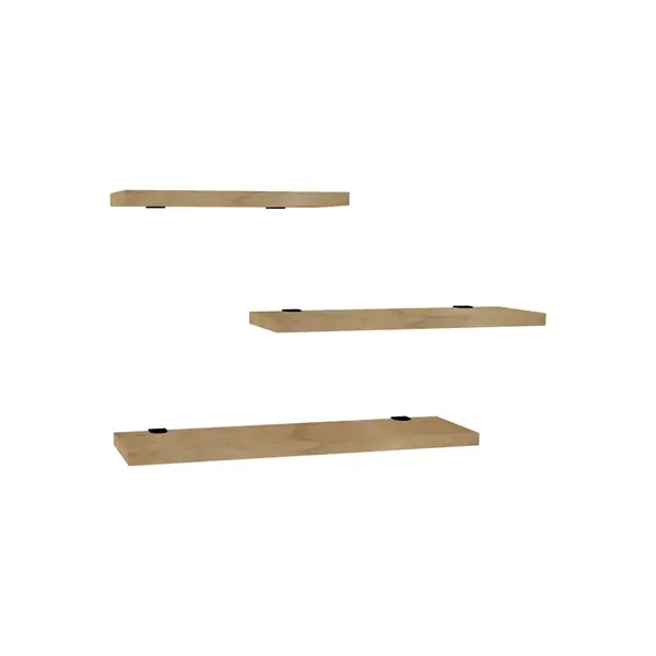 Raft perete Leila set de 3 pachet, Natural, 40x14 cm