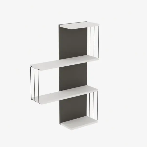 Raft suspendat CAMBEL, alb + antracit, 64x19x96 cm