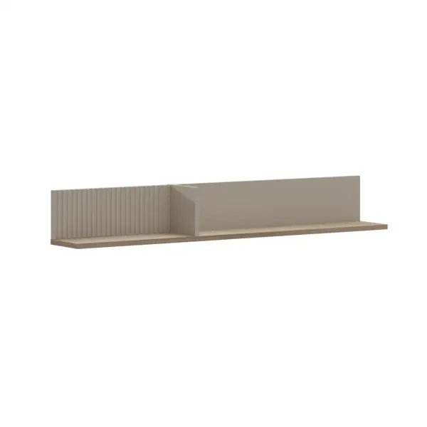 Raft suspendat DOMINICA, taupe + stejar silverjack, 135x19x19,5 cm