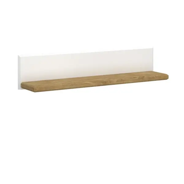 Raft suspendat RIVA, alb + stejar harbor, 120x23,6x25 cm