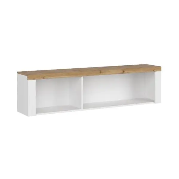 Raft suspendat VIGO, alb + stejar wotan, 156x32x40 cm