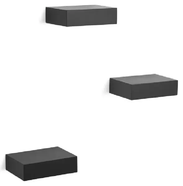 Rafturi plutitoare Umbra, 3 bucăți, negre