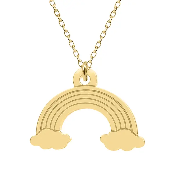 Rainbow - Colier personalizat din argint 925 placat cu aur galben 24K Curcubeu