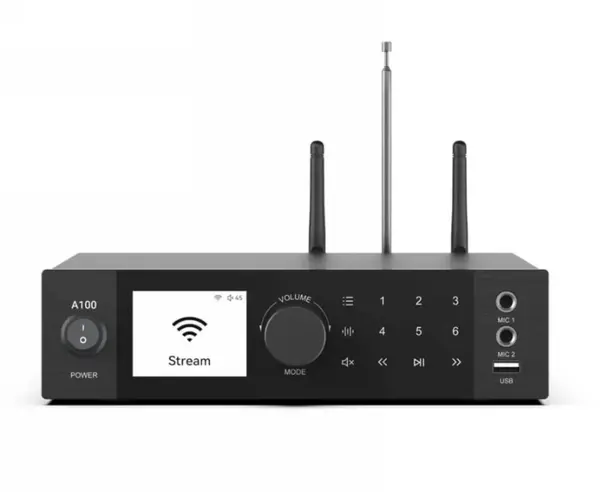 Rakoit A100 streamer audio cu amplificare 2x100W, WiFi, LAN, Bluetooth, AirPlay, karaoke, AUDHC-RKT-A100
