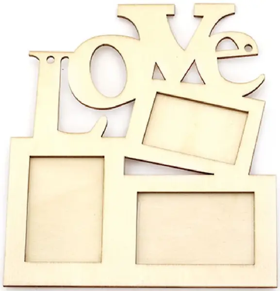 Ramă foto din lemn Em Art - Love, 17 x 20 cm (3 fotografii)