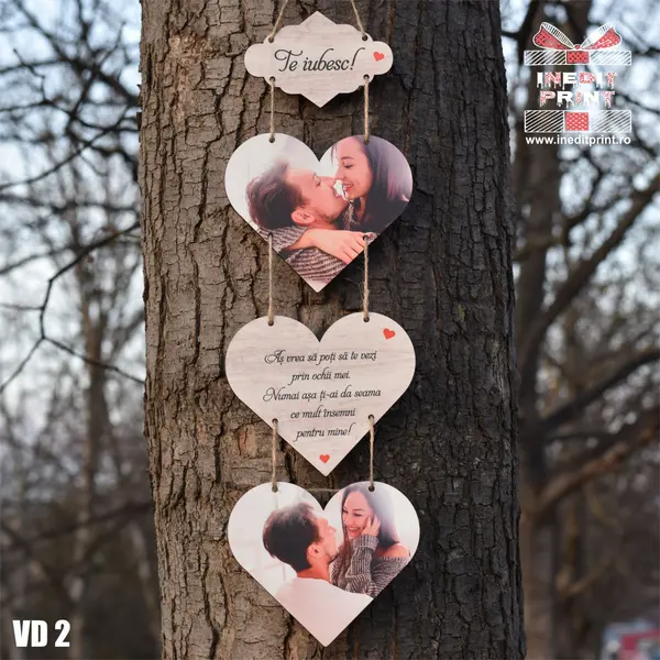 Rama foto personalizata Hearts VD2 MDF