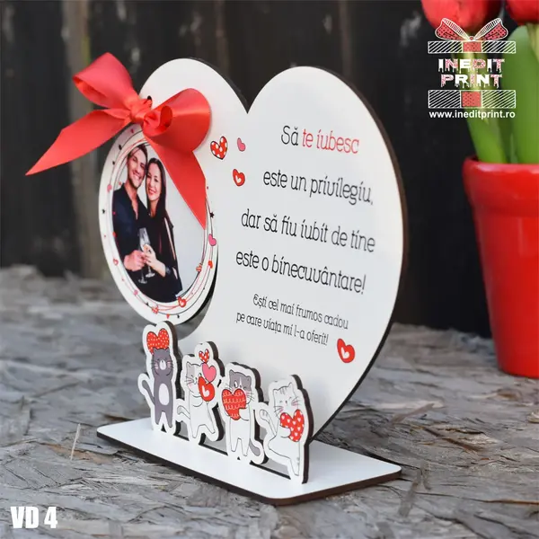 Rama foto personalizata Pisicutele iubarete VD4 Plexiglass alb