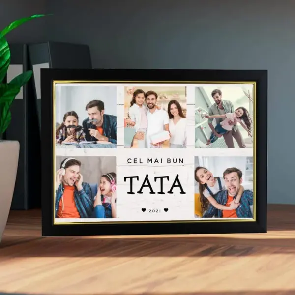 Rama foto personalizata TATA 5 poze - A4 -
