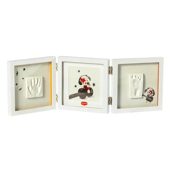 Rama foto tripla cu amprenta Tiny Love Tiny Creations Alb