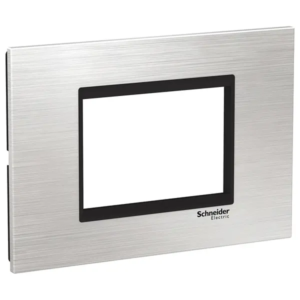 Rama inox 3 module Schneider Easy Styl LMR7663035, , argintiu/negru