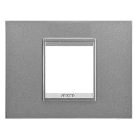 Rama ornament 2 module metal Gewiss Chorus Lux GW16202XA, monocrom aluminiu
