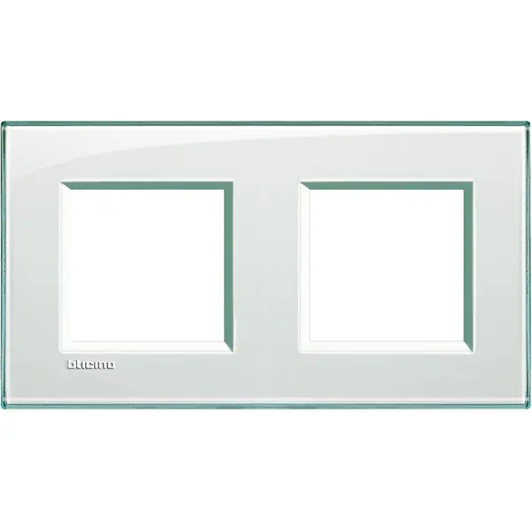 Rama ornament 2 posturi ( 2x2P ) Bticino Living Light LNA4802M2KA, aquamarine