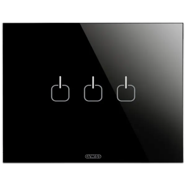 Rama ornament 3 module 3 simboluri Gewiss Chorus Ice Touch GW16953CN, negru