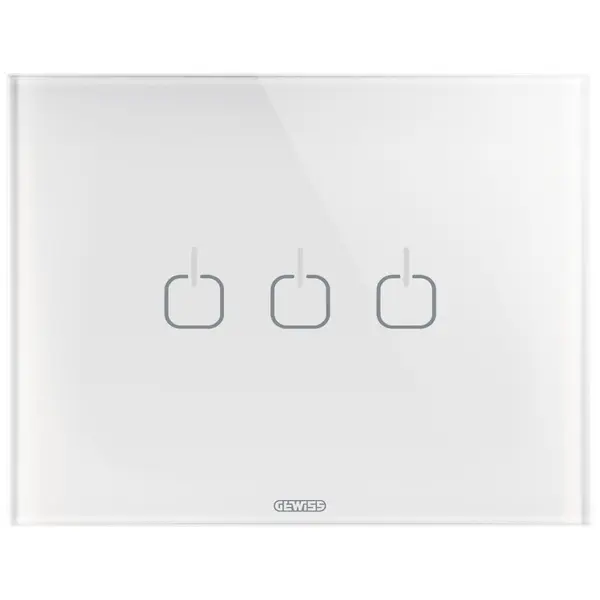 Rama ornament 3 module 3 simboluri Gewiss Chorus Ice Touch GW16953CB, alb