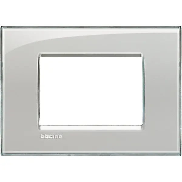 Rama ornament 3 module Bticino Living Light LNA4803KG, gri gheata