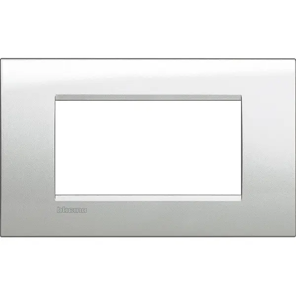 Rama ornament 4 module Bticino Living Light LNA4804GL, moonlight silver