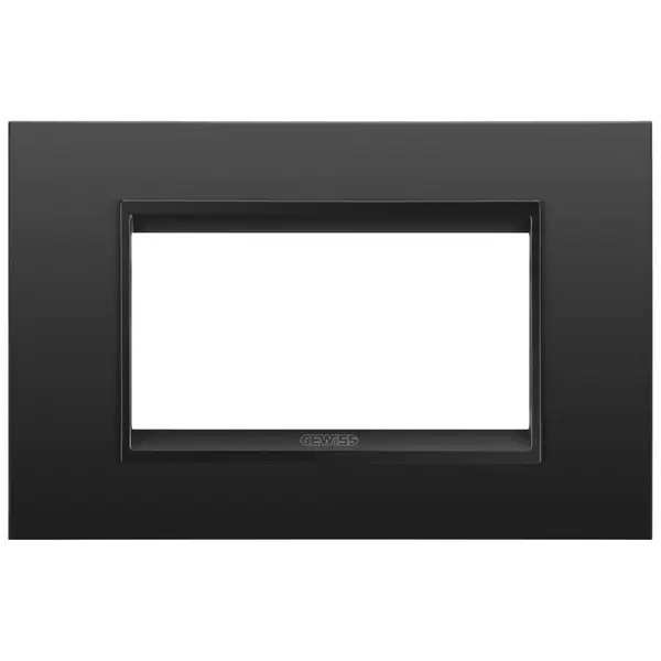 Rama ornament 4 module Gewiss Chorus Lux GW16204XM, negru satinat monocrom