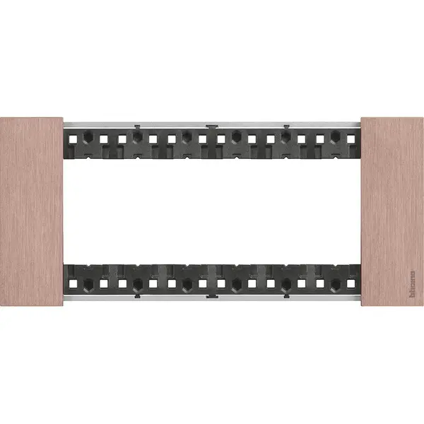 Rama ornament 6 module Bticino Living Now KA4806ZM, cupru