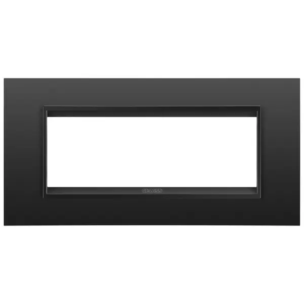 Rama ornament 6 module Gewiss Chorus Lux GW16206XM, negru satinat monocrom