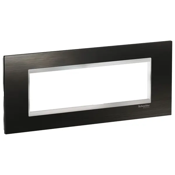 Rama ornament 7 module inox Schneider Easy Styl LMR7737038, negru/crom