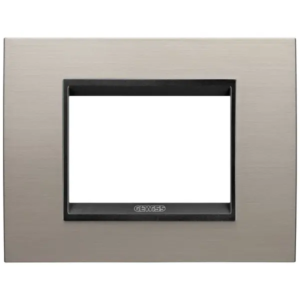 Rama ornament metal 3 module Gewiss Chorus Lux GW16203WS, aluminiu lavy