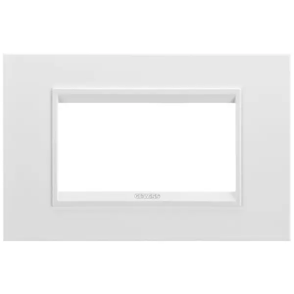 Rama ornament metal 4 module Gewiss Chorus Lux GW16204XW, alb satinat monocrom
