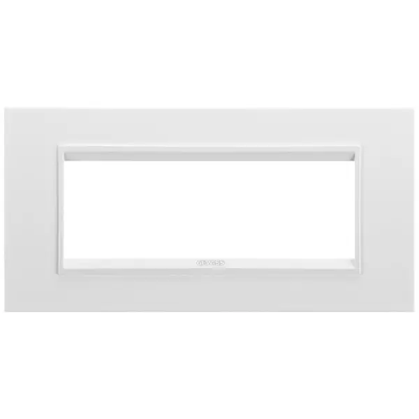 Rama ornament metal 6 module Gewiss Chorus Lux GW16206XW, alb satinat monocrom