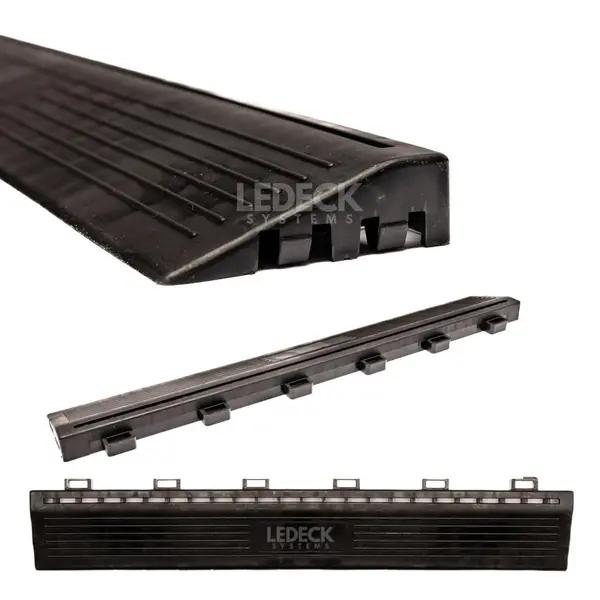 Rampa laterala cu prindere exterioara (mama) - Pardoseala Modulara Plastic PP - Negru