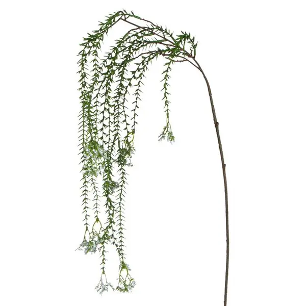 Ramura de agatat decorativa artificiala cu flori albe,plastic,110 cm